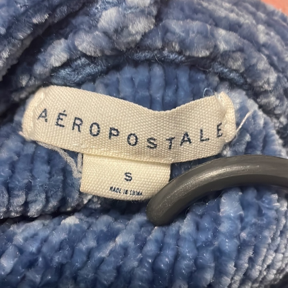 Aeropostale sweater crop top color:blue size:S - Picture 3 of 6